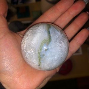 green moss agate & quarts healing crystal Sphere